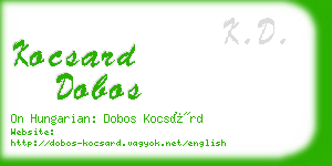 kocsard dobos business card